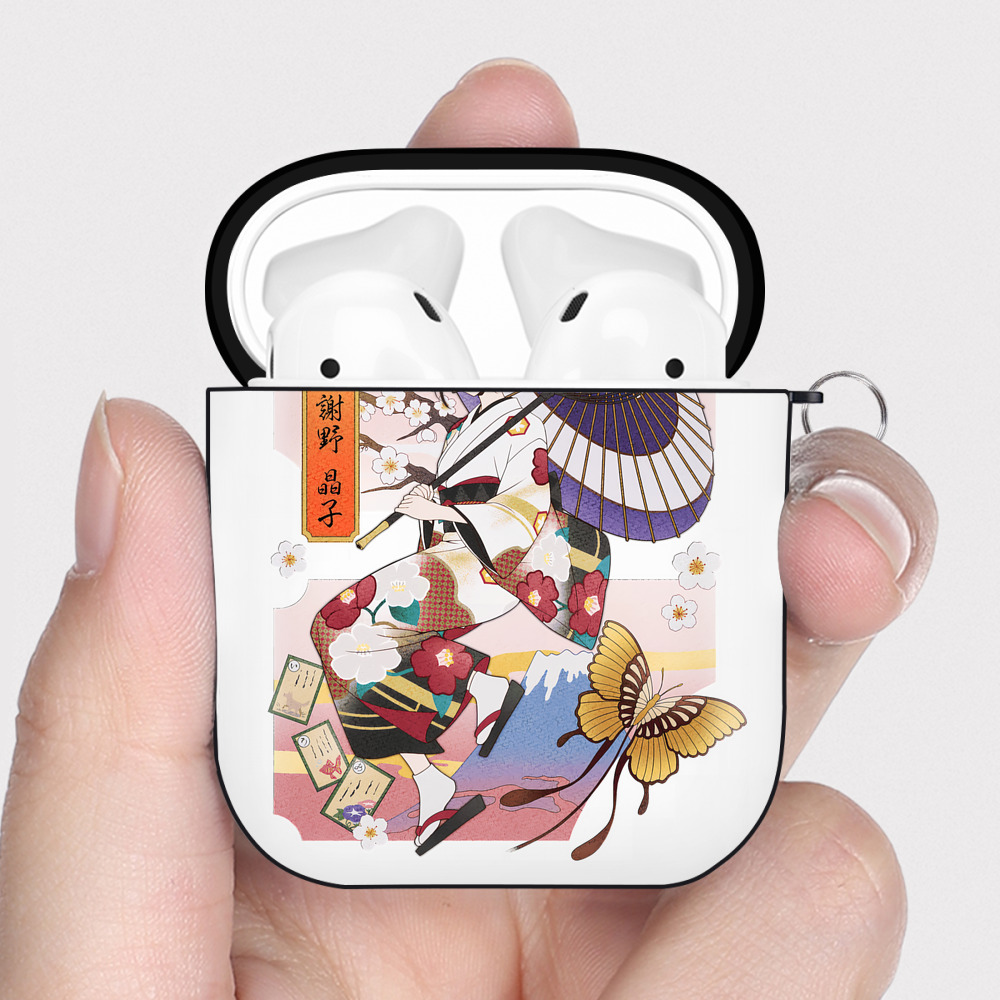 （画像用） 文豪ストレイドッグス Bungo Stray Dogs AirPods 第2世代保護ケース ハードシェル ブラック 耐衝撃・防指紋・カラビナ付き