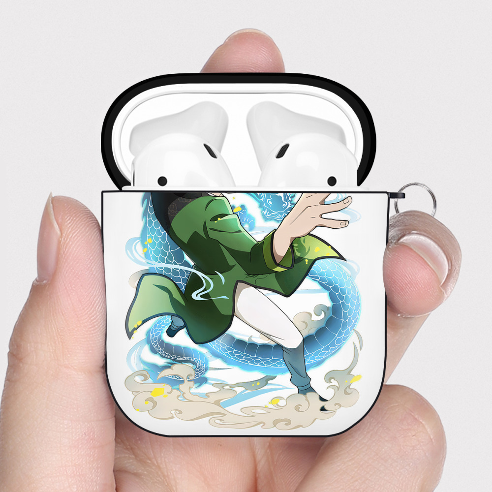 （画像用） 文豪ストレイドッグス Bungo Stray Dogs AirPods 第2世代保護ケース ハードシェル ブラック 耐衝撃・防指紋・カラビナ付き