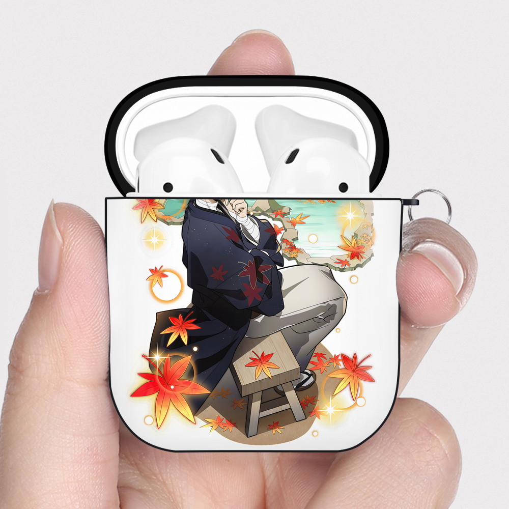 （画像用） 文豪ストレイドッグス Bungo Stray Dogs AirPods 第2世代保護ケース ハードシェル ブラック 耐衝撃・防指紋・カラビナ付き