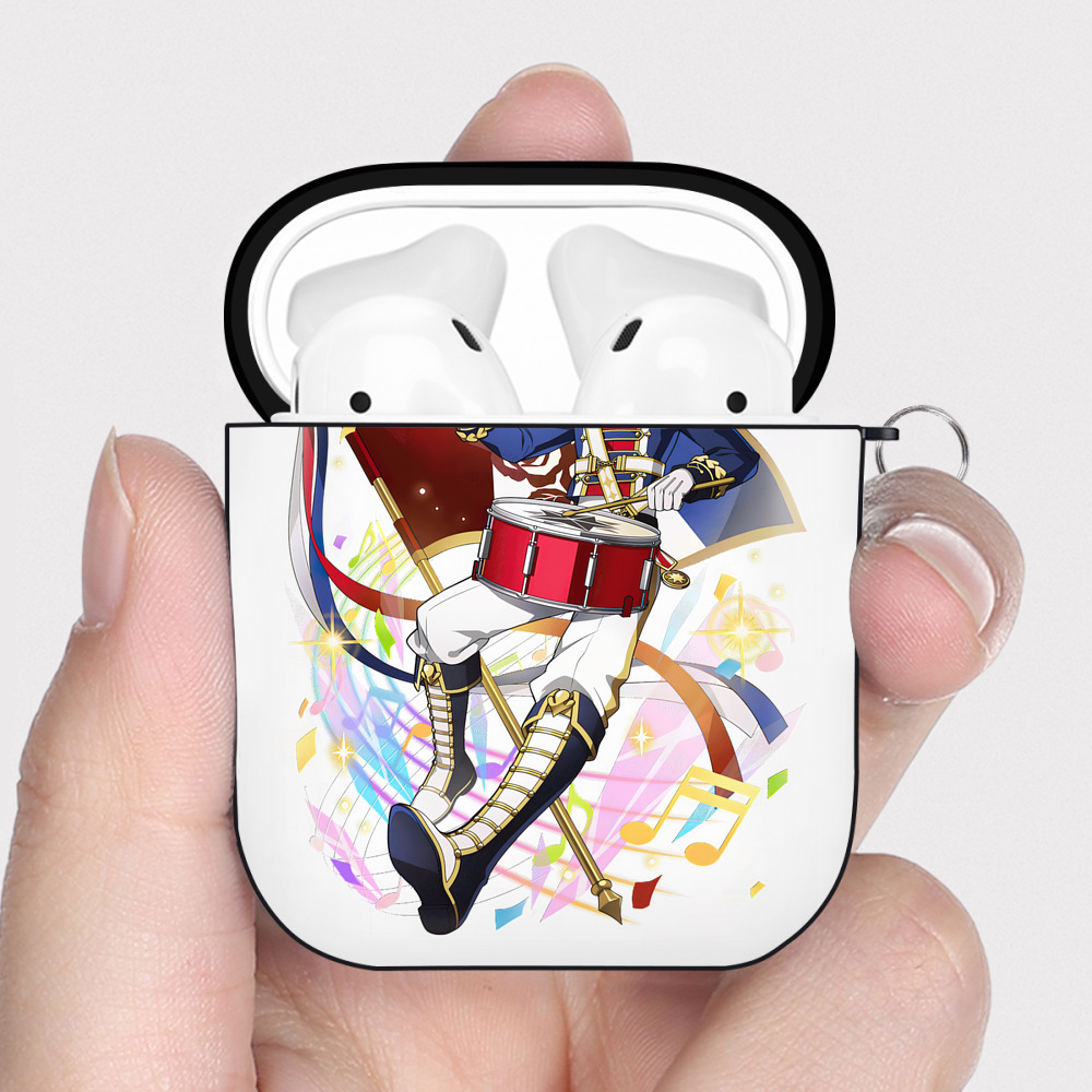 （画像用） 文豪ストレイドッグス Bungo Stray Dogs AirPods 第2世代保護ケース ハードシェル ブラック 耐衝撃・防指紋・カラビナ付き
