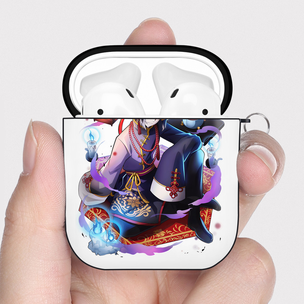 （画像用） 文豪ストレイドッグス Bungo Stray Dogs AirPods 第2世代保護ケース ハードシェル ブラック 耐衝撃・防指紋・カラビナ付き