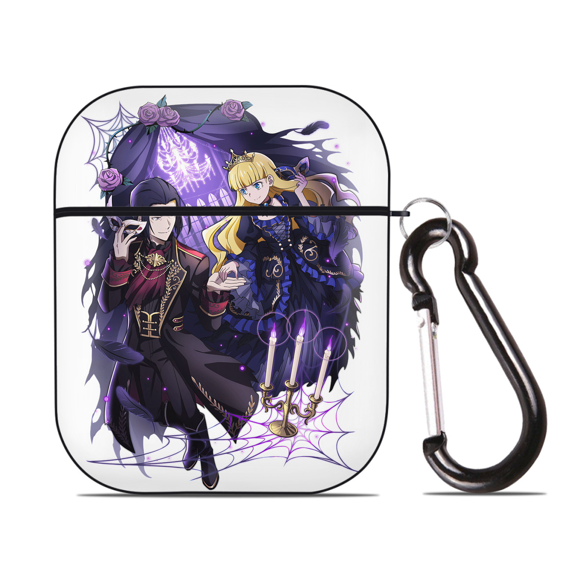 （画像用） 文豪ストレイドッグス Bungo Stray Dogs AirPods 第2世代保護ケース ハードシェル ブラック 耐衝撃・防指紋・カラビナ付き