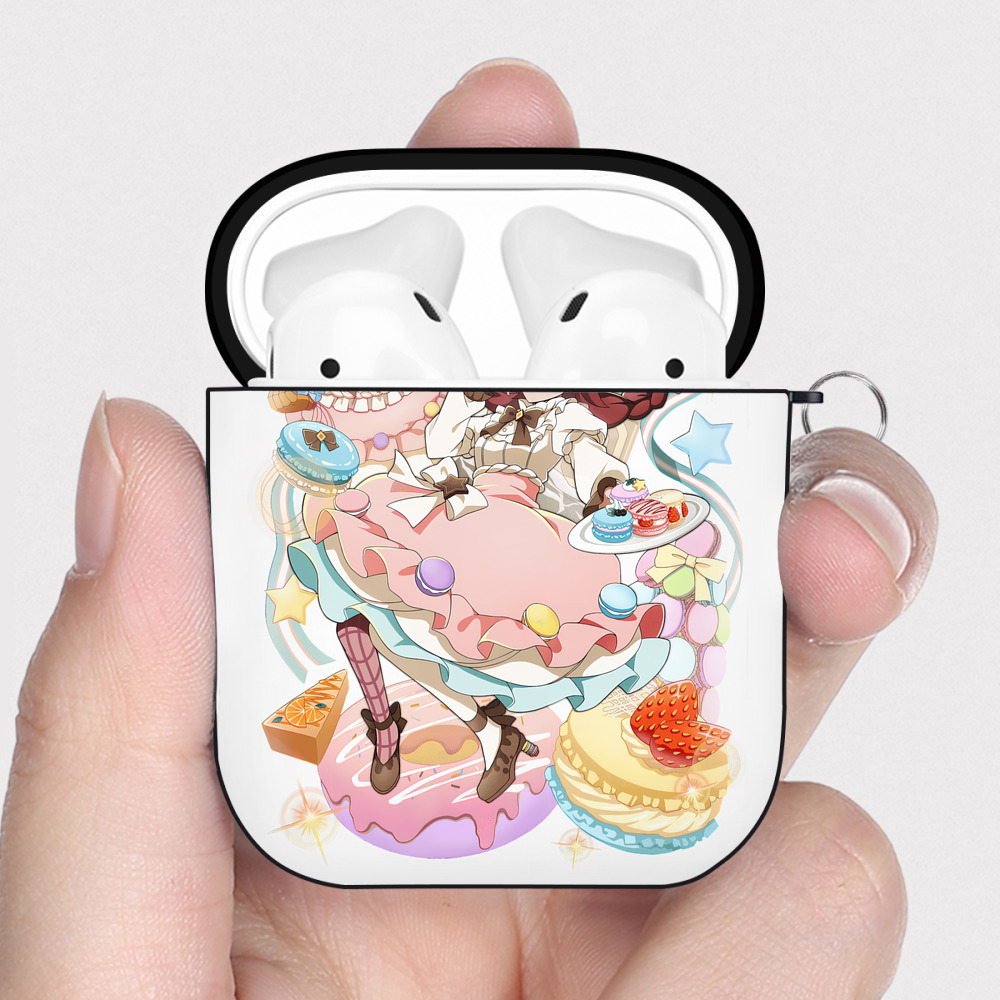 （画像用） 文豪ストレイドッグス Bungo Stray Dogs AirPods 第2世代保護ケース ハードシェル ブラック 耐衝撃・防指紋・カラビナ付き
