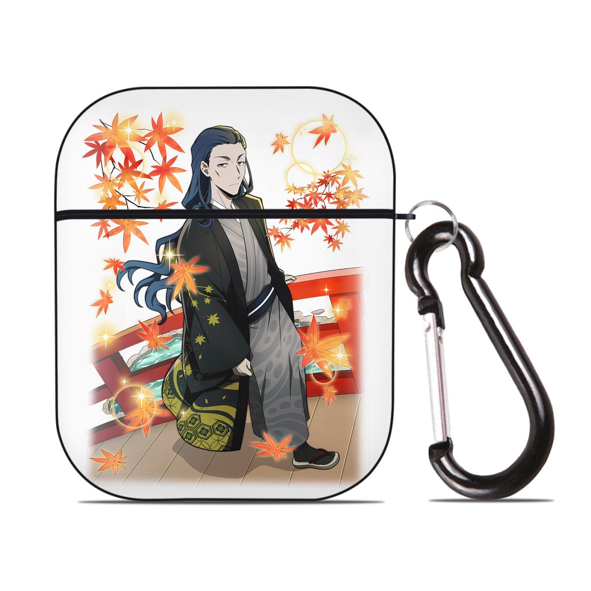 （画像用） 文豪ストレイドッグス Bungo Stray Dogs AirPods 第2世代保護ケース ハードシェル ブラック 耐衝撃・防指紋・カラビナ付き