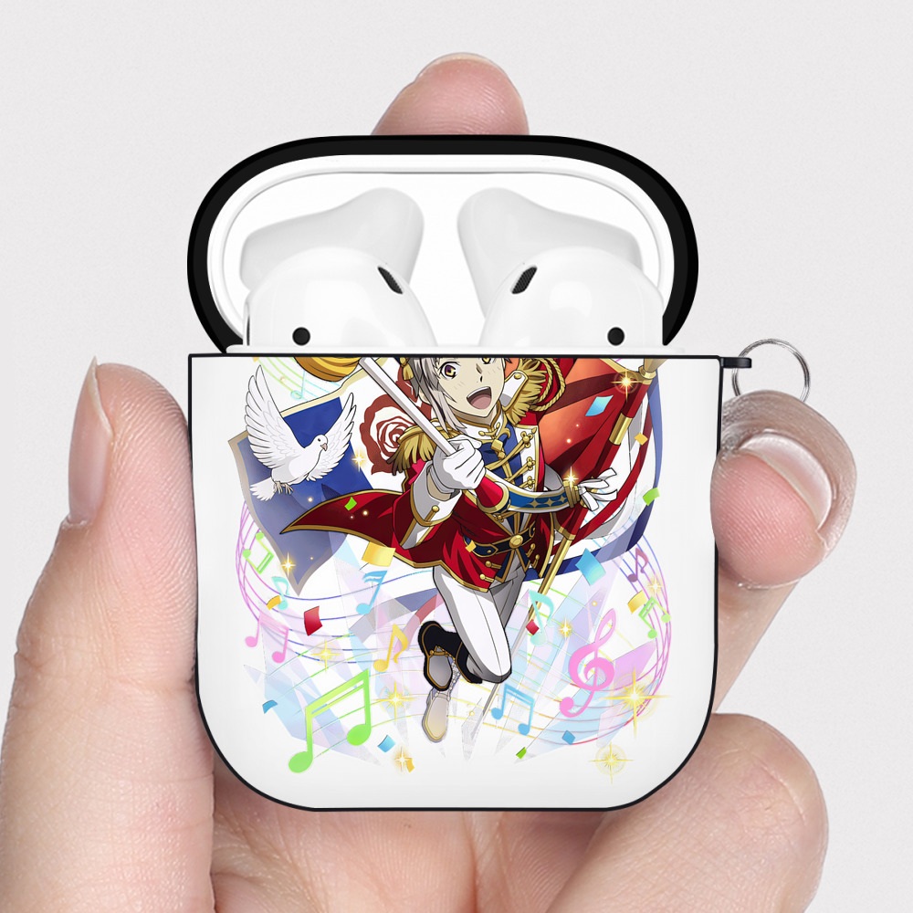 （画像用） 文豪ストレイドッグス Bungo Stray Dogs AirPods 第2世代保護ケース ハードシェル ブラック 耐衝撃・防指紋・カラビナ付き