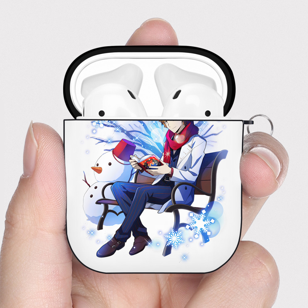 （画像用） 文豪ストレイドッグス Bungo Stray Dogs AirPods 第2世代保護ケース ハードシェル ブラック 耐衝撃・防指紋・カラビナ付き
