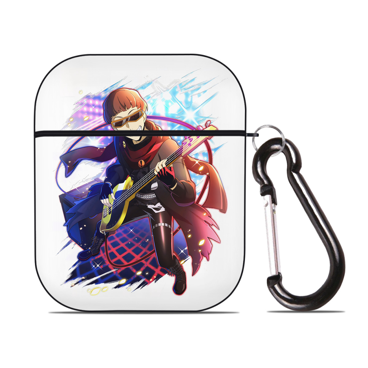 （画像用） 文豪ストレイドッグス Bungo Stray Dogs AirPods 第2世代保護ケース ハードシェル ブラック 耐衝撃・防指紋・カラビナ付き