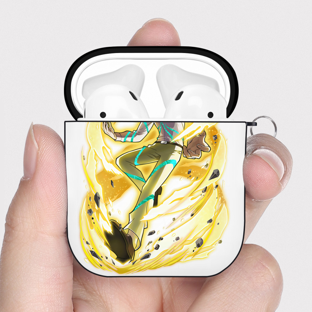 （画像用） 文豪ストレイドッグス Bungo Stray Dogs AirPods 第2世代保護ケース ハードシェル ブラック 耐衝撃・防指紋・カラビナ付き
