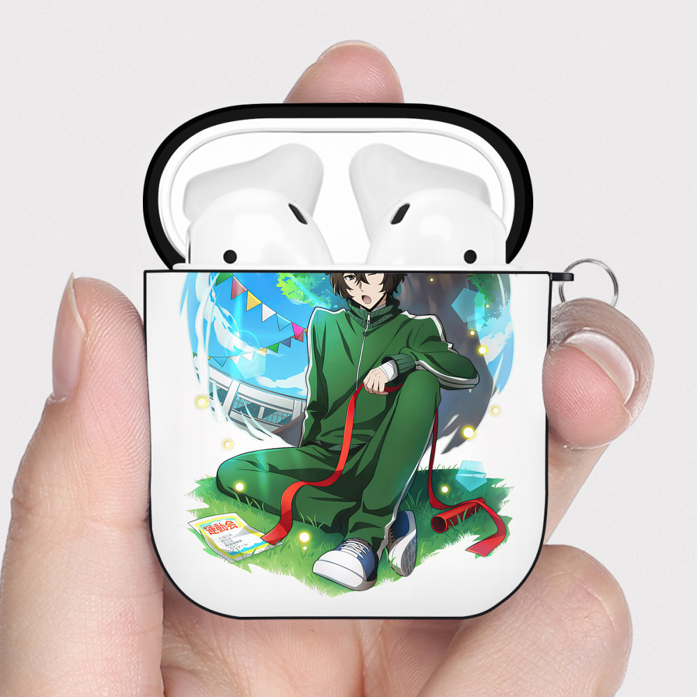 （画像用） 文豪ストレイドッグス Bungo Stray Dogs AirPods 第2世代保護ケース ハードシェル ブラック 耐衝撃・防指紋・カラビナ付き