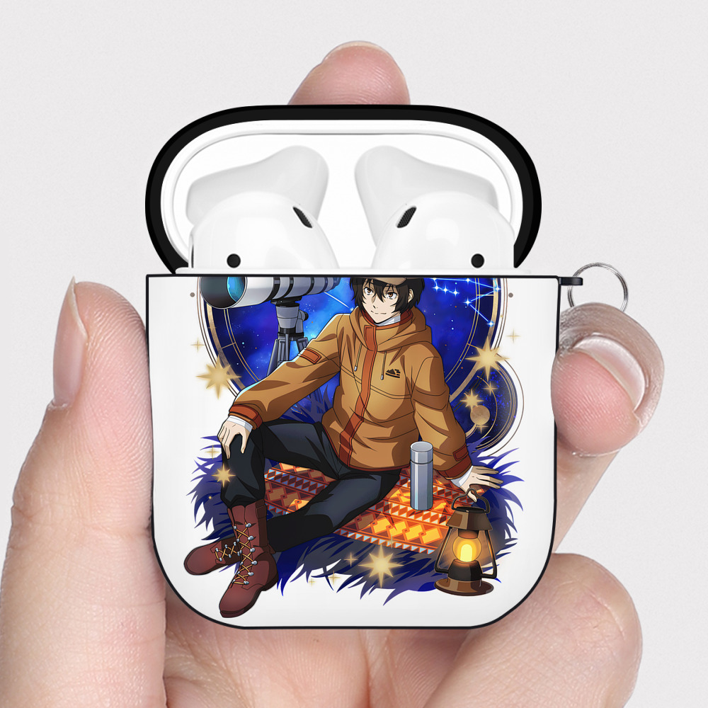 （画像用） 文豪ストレイドッグス Bungo Stray Dogs AirPods 第2世代保護ケース ハードシェル ブラック 耐衝撃・防指紋・カラビナ付き