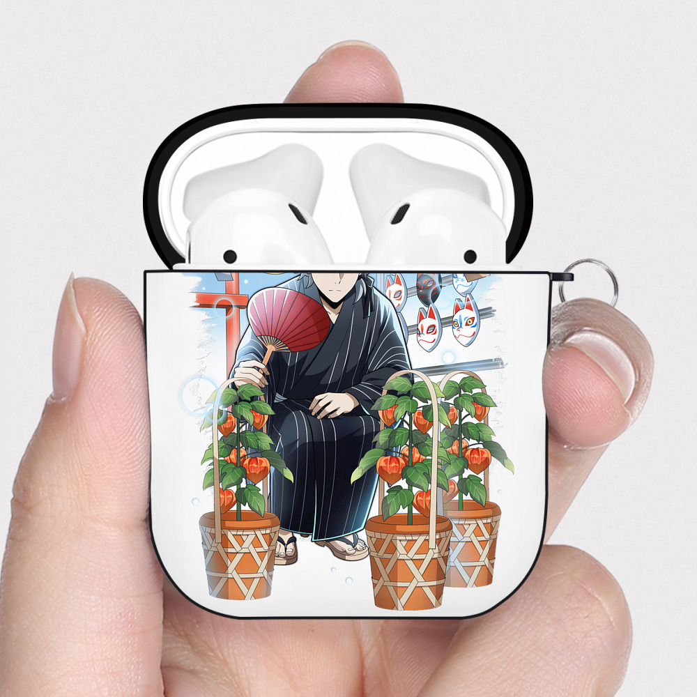 （画像用） 文豪ストレイドッグス Bungo Stray Dogs AirPods 第2世代保護ケース ハードシェル ブラック 耐衝撃・防指紋・カラビナ付き