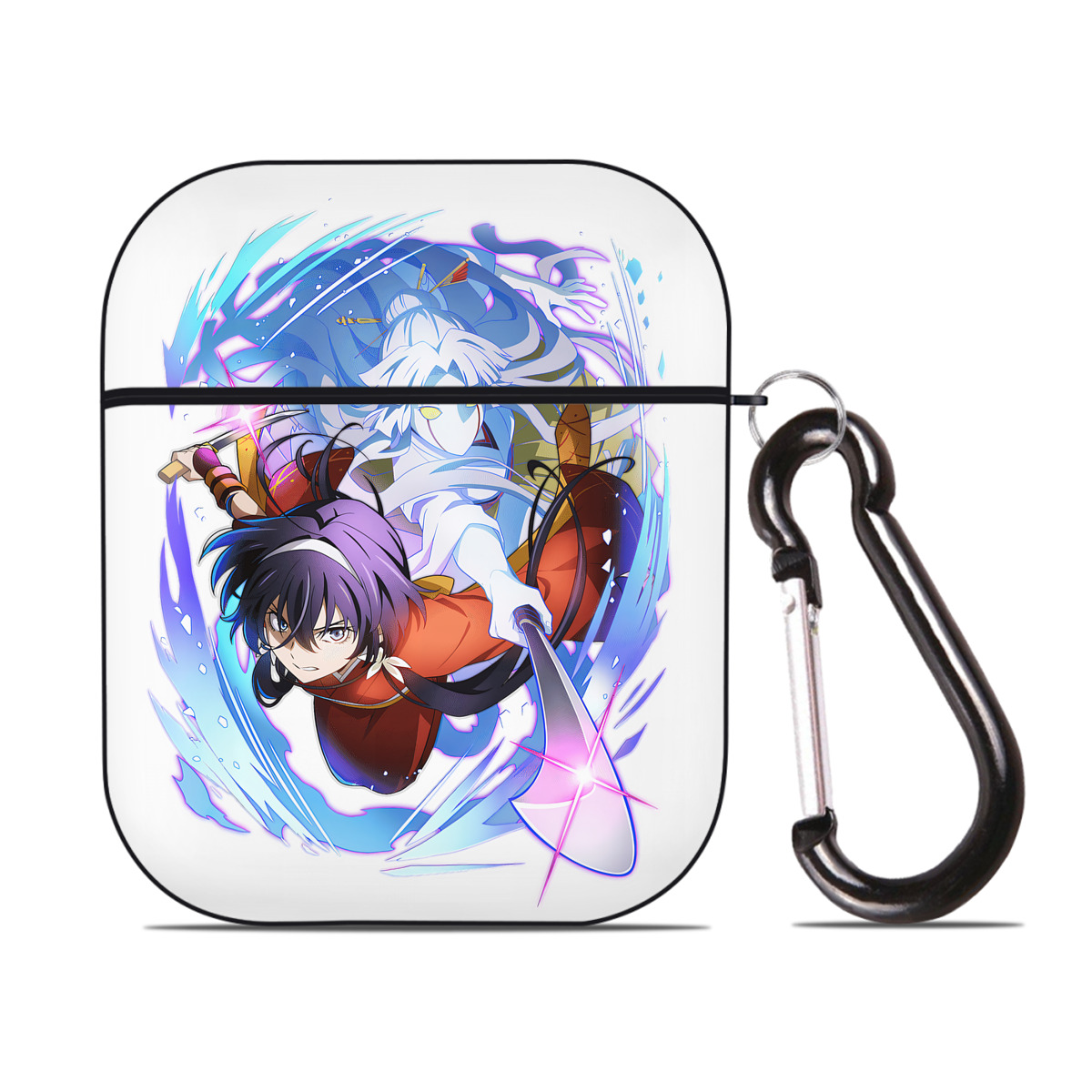 （画像用） 文豪ストレイドッグス Bungo Stray Dogs AirPods 第2世代保護ケース ハードシェル ブラック 耐衝撃・防指紋・カラビナ付き