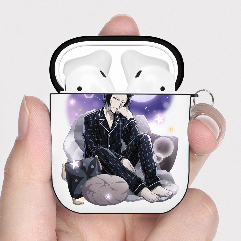 （画像用） 文豪ストレイドッグス Bungo Stray Dogs AirPods 第2世代保護ケース ハードシェル ブラック 耐衝撃・防指紋・カラビナ付き