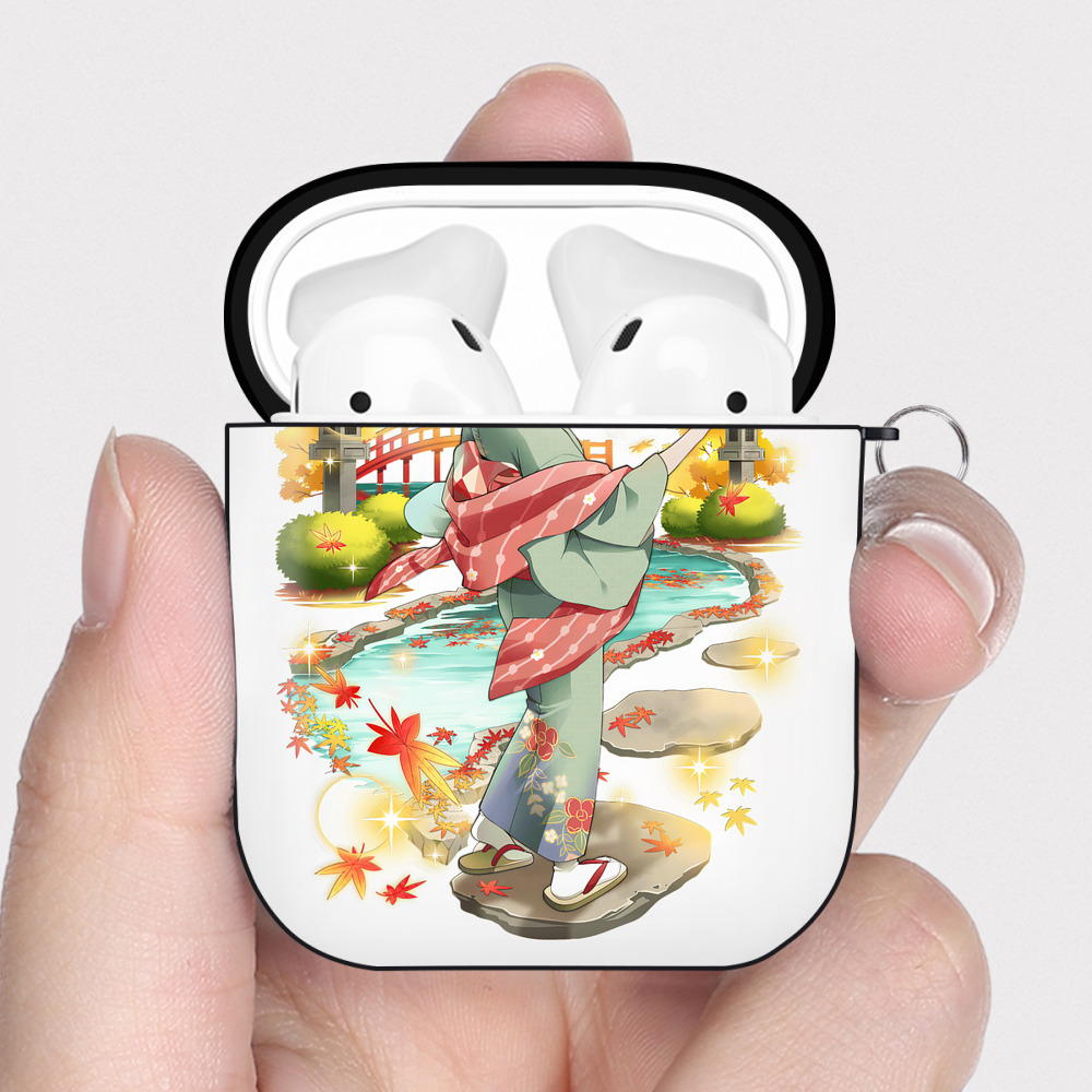 （画像用） 文豪ストレイドッグス Bungo Stray Dogs AirPods 第2世代保護ケース ハードシェル ブラック 耐衝撃・防指紋・カラビナ付き
