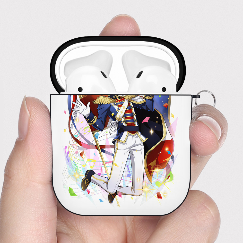 （画像用） 文豪ストレイドッグス Bungo Stray Dogs AirPods 第2世代保護ケース ハードシェル ブラック 耐衝撃・防指紋・カラビナ付き