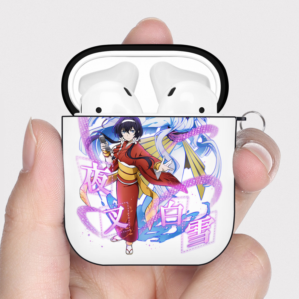 （画像用） 文豪ストレイドッグス Bungo Stray Dogs AirPods 第2世代保護ケース ハードシェル ブラック 耐衝撃・防指紋・カラビナ付き