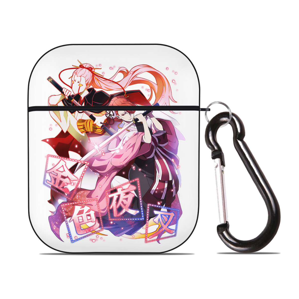 （画像用） 文豪ストレイドッグス Bungo Stray Dogs AirPods 第2世代保護ケース ハードシェル ブラック 耐衝撃・防指紋・カラビナ付き
