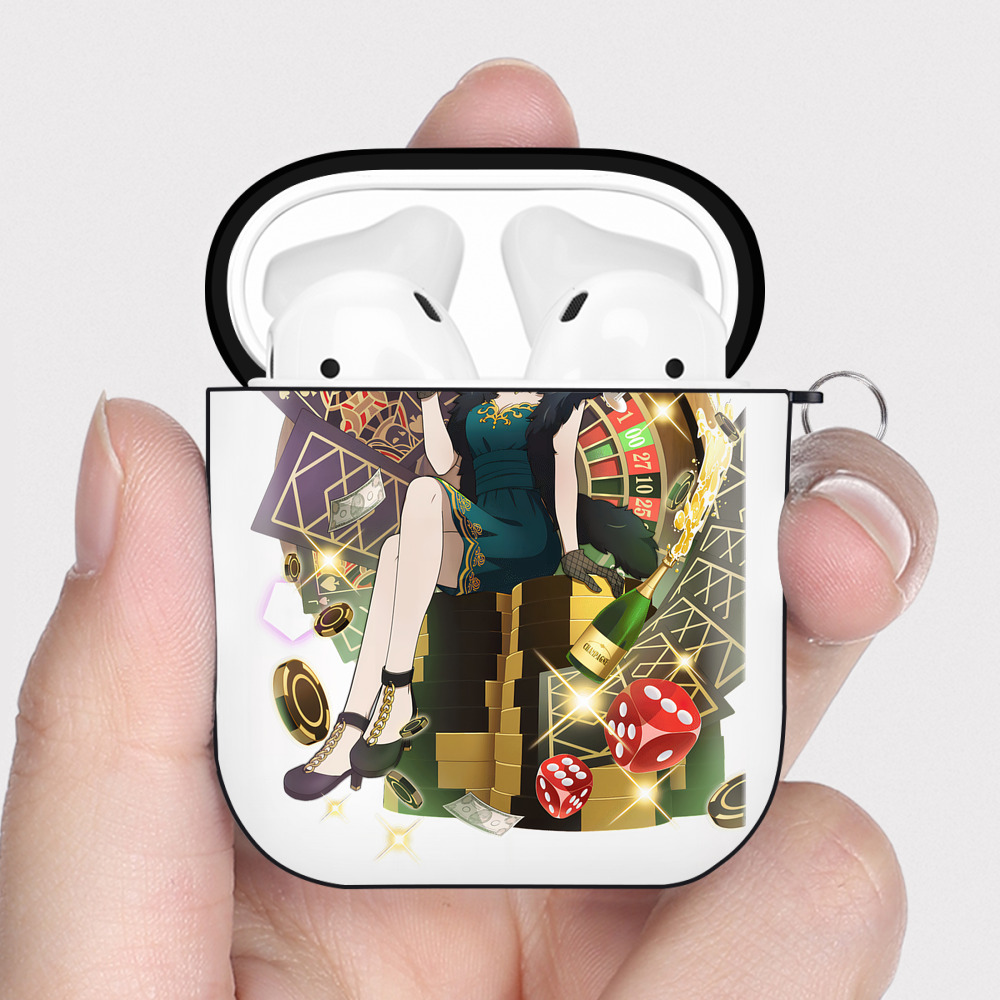 （画像用） 文豪ストレイドッグス Bungo Stray Dogs AirPods 第2世代保護ケース ハードシェル ブラック 耐衝撃・防指紋・カラビナ付き