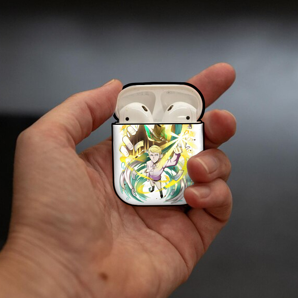 文豪ストレイドッグス Bungo Stray Dogs AirPods 第2世代保護ケース ハードシェル ブラック 耐衝撃・防指紋・カラビナ付き