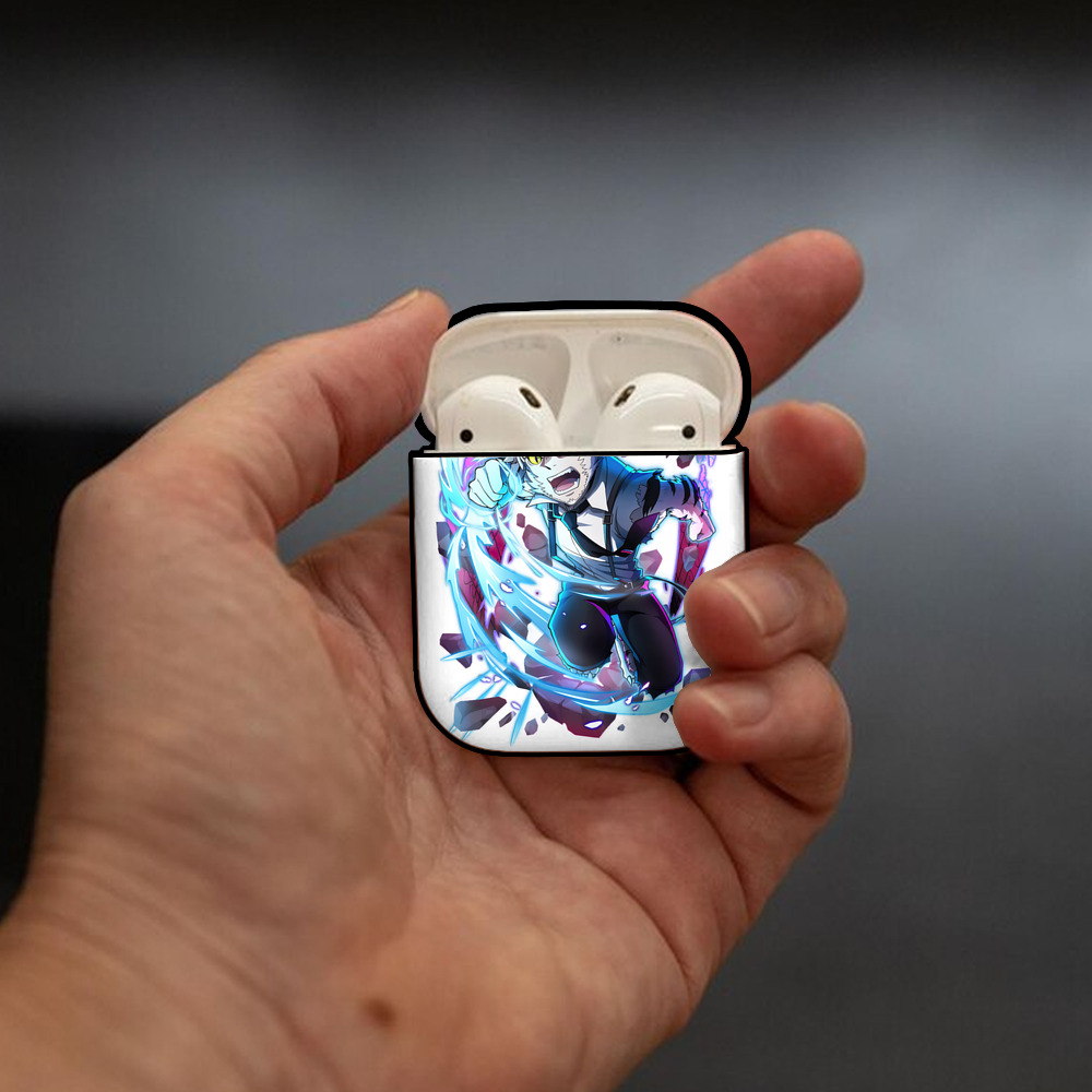 文豪ストレイドッグス Bungo Stray Dogs AirPods 第2世代保護ケース ハードシェル ブラック 耐衝撃・防指紋・カラビナ付き