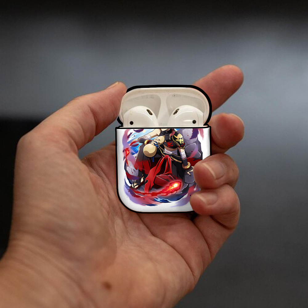 文豪ストレイドッグス Bungo Stray Dogs AirPods 第2世代保護ケース ハードシェル ブラック 耐衝撃・防指紋・カラビナ付き
