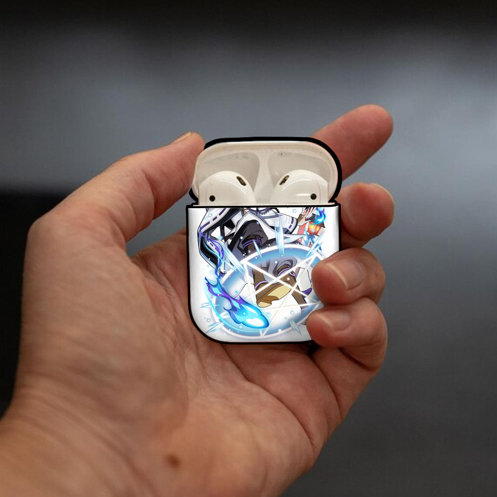 文豪ストレイドッグス Bungo Stray Dogs AirPods 第2世代保護ケース ハードシェル ブラック 耐衝撃・防指紋・カラビナ付き