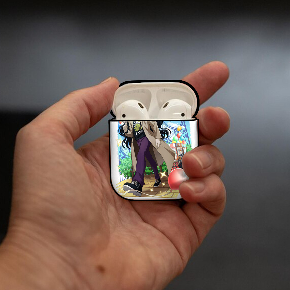 文豪ストレイドッグス Bungo Stray Dogs AirPods 第2世代保護ケース ハードシェル ブラック 耐衝撃・防指紋・カラビナ付き