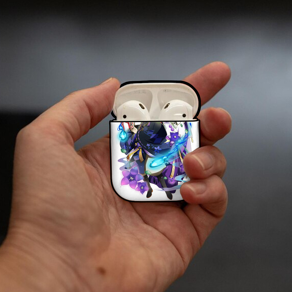 文豪ストレイドッグス Bungo Stray Dogs AirPods 第2世代保護ケース ハードシェル ブラック 耐衝撃・防指紋・カラビナ付き