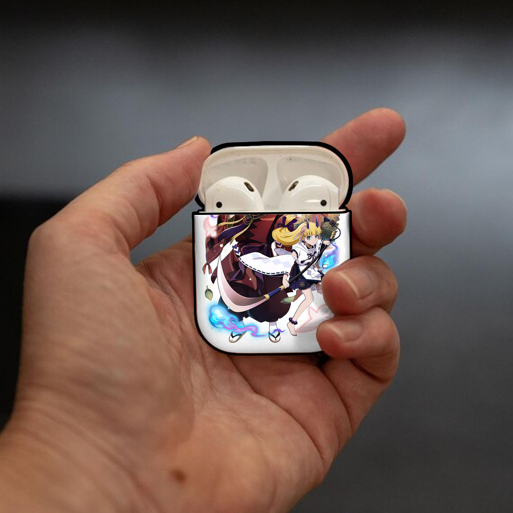 文豪ストレイドッグス Bungo Stray Dogs AirPods 第2世代保護ケース ハードシェル ブラック 耐衝撃・防指紋・カラビナ付き