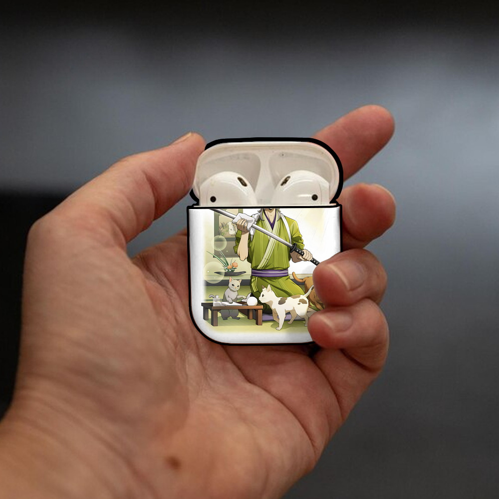 文豪ストレイドッグス Bungo Stray Dogs AirPods 第2世代保護ケース ハードシェル ブラック 耐衝撃・防指紋・カラビナ付き