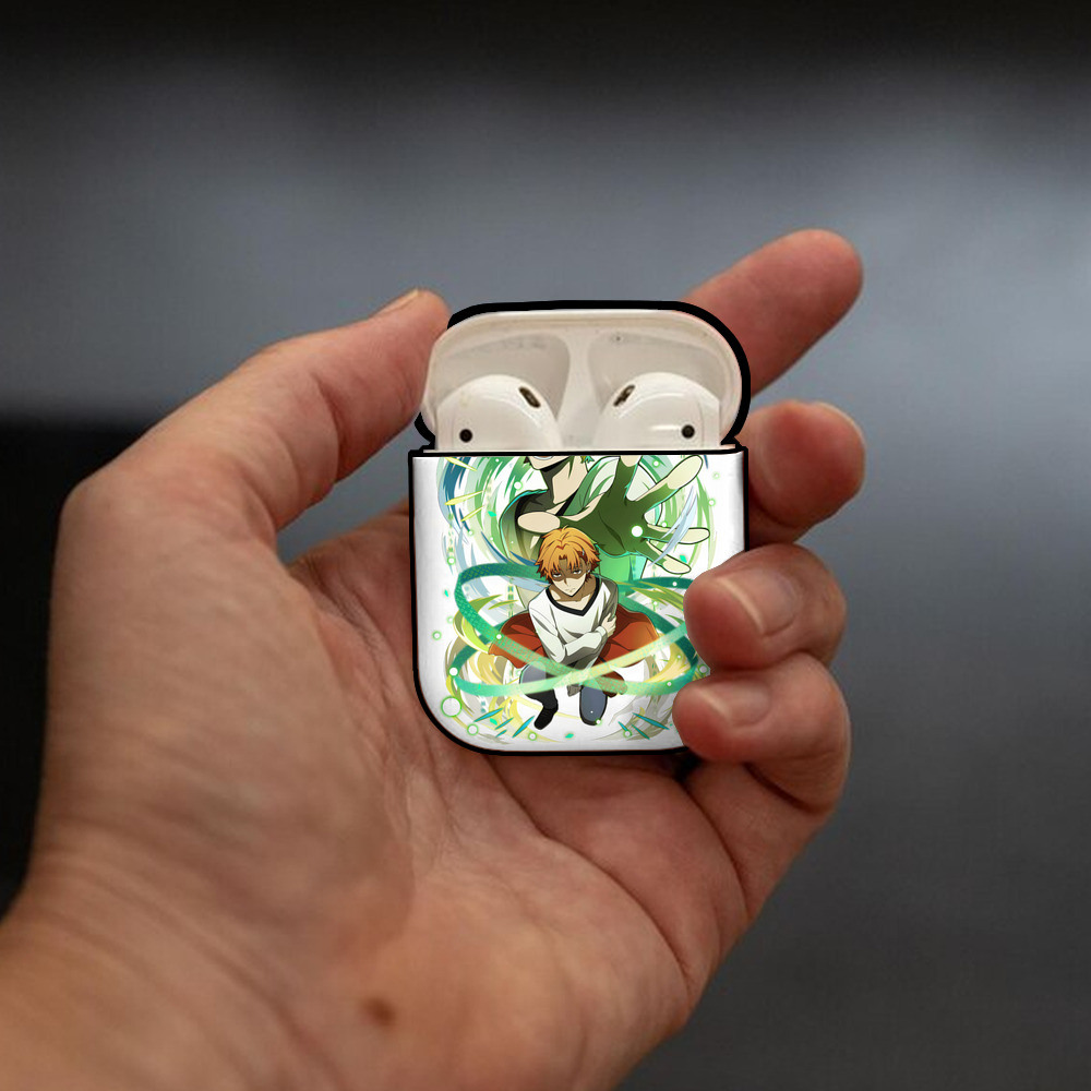 文豪ストレイドッグス Bungo Stray Dogs AirPods 第2世代保護ケース ハードシェル ブラック 耐衝撃・防指紋・カラビナ付き