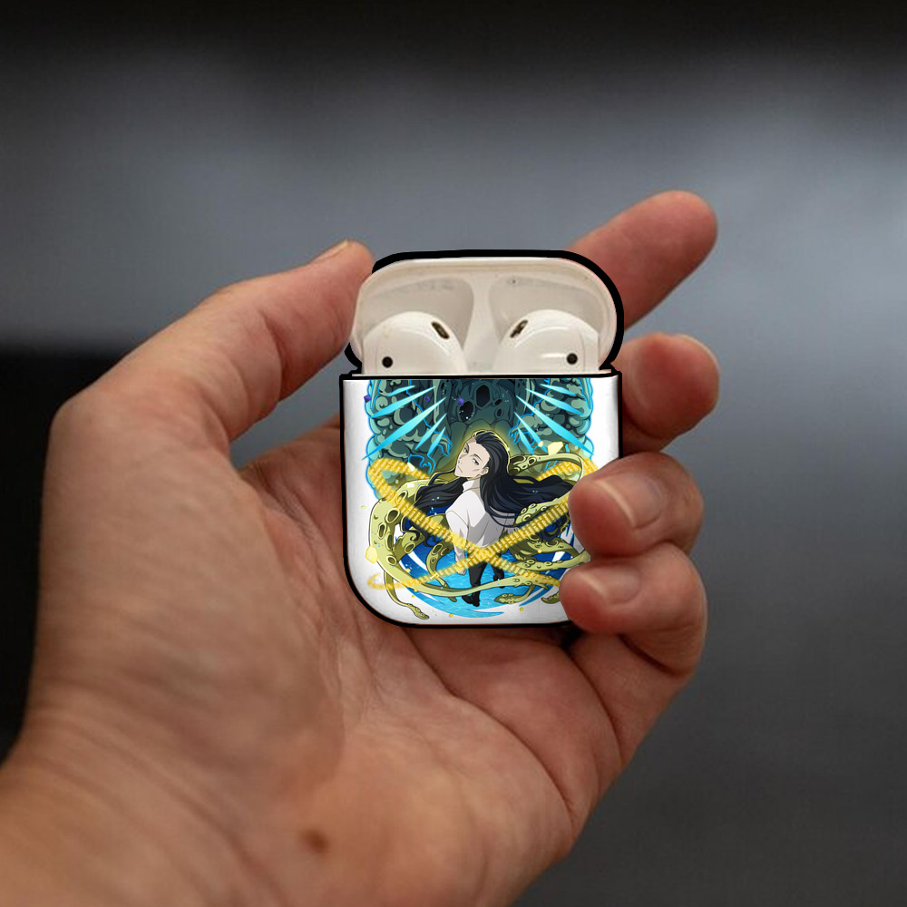 文豪ストレイドッグス Bungo Stray Dogs AirPods 第2世代保護ケース ハードシェル ブラック 耐衝撃・防指紋・カラビナ付き