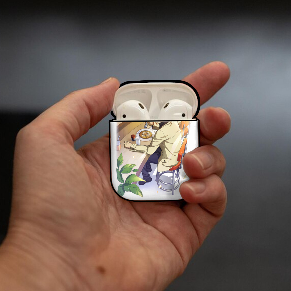 文豪ストレイドッグス Bungo Stray Dogs AirPods 第2世代保護ケース ハードシェル ブラック 耐衝撃・防指紋・カラビナ付き