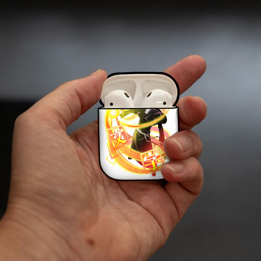 文豪ストレイドッグス Bungo Stray Dogs AirPods 第2世代保護ケース ハードシェル ブラック 耐衝撃・防指紋・カラビナ付き