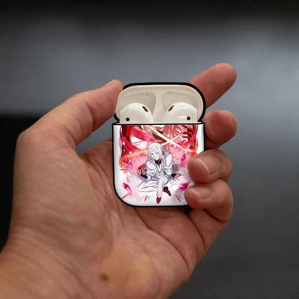 文豪ストレイドッグス Bungo Stray Dogs AirPods 第2世代保護ケース ハードシェル ブラック 耐衝撃・防指紋・カラビナ付き