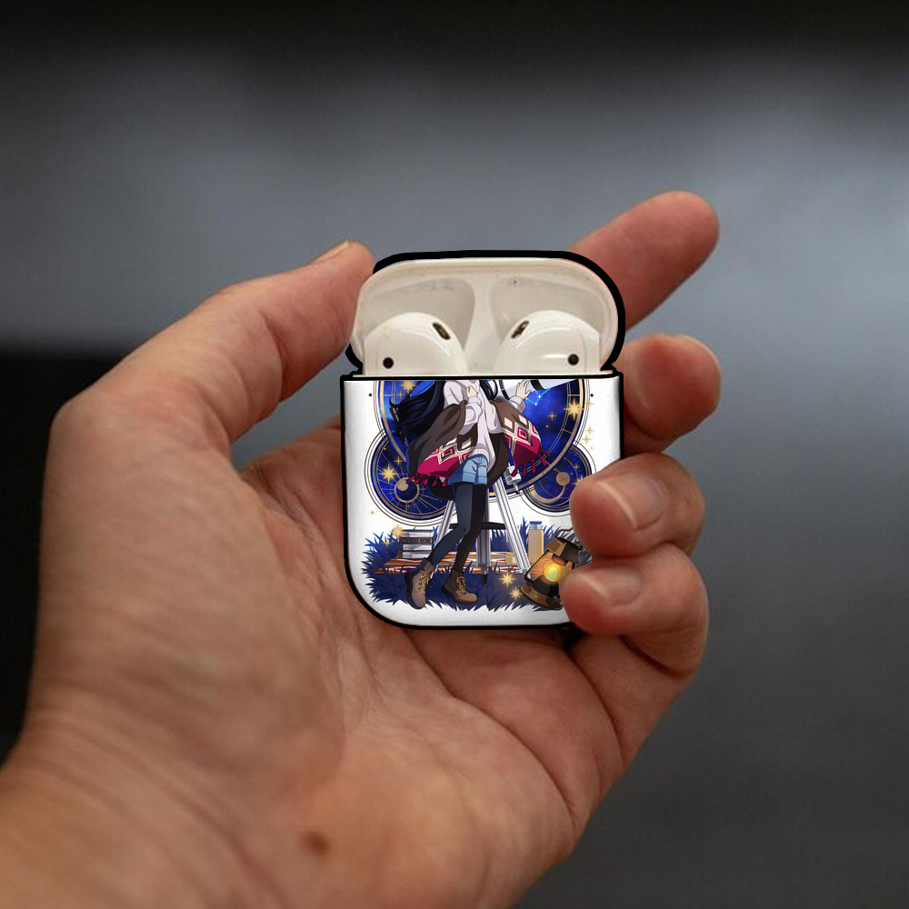 文豪ストレイドッグス Bungo Stray Dogs AirPods 第2世代保護ケース ハードシェル ブラック 耐衝撃・防指紋・カラビナ付き