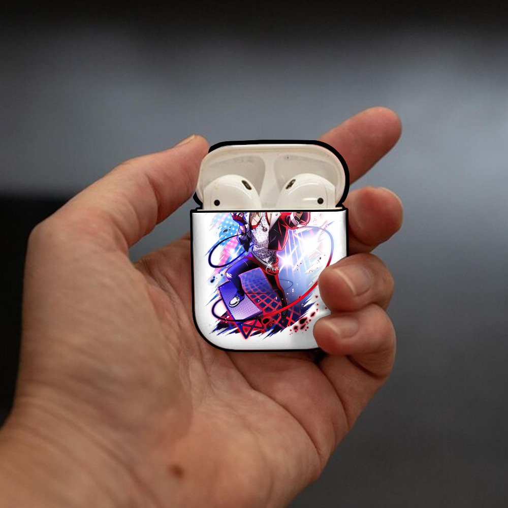 文豪ストレイドッグス Bungo Stray Dogs AirPods 第2世代保護ケース ハードシェル ブラック 耐衝撃・防指紋・カラビナ付き