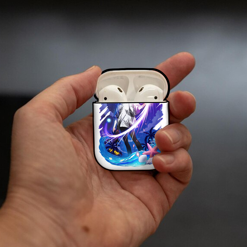 文豪ストレイドッグス Bungo Stray Dogs AirPods 第2世代保護ケース ハードシェル ブラック 耐衝撃・防指紋・カラビナ付き