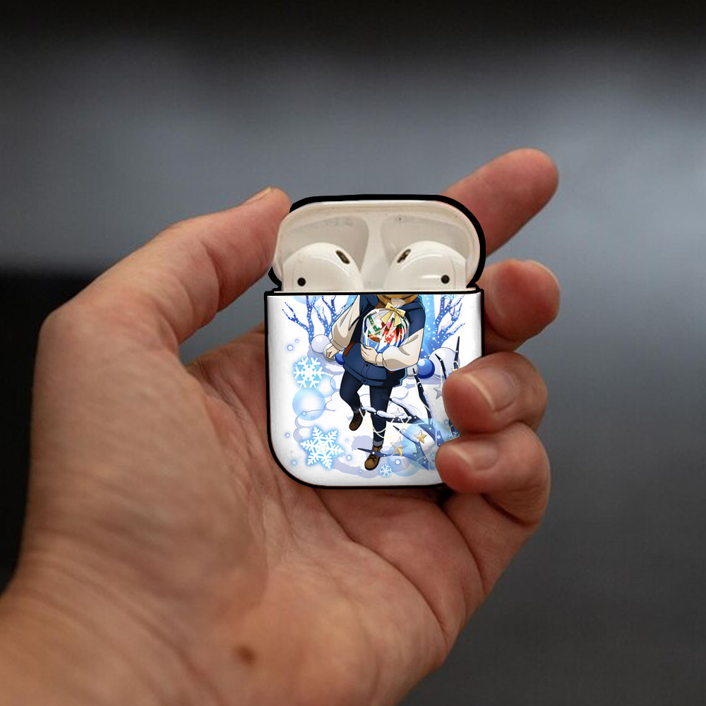 文豪ストレイドッグス Bungo Stray Dogs AirPods 第2世代保護ケース ハードシェル ブラック 耐衝撃・防指紋・カラビナ付き