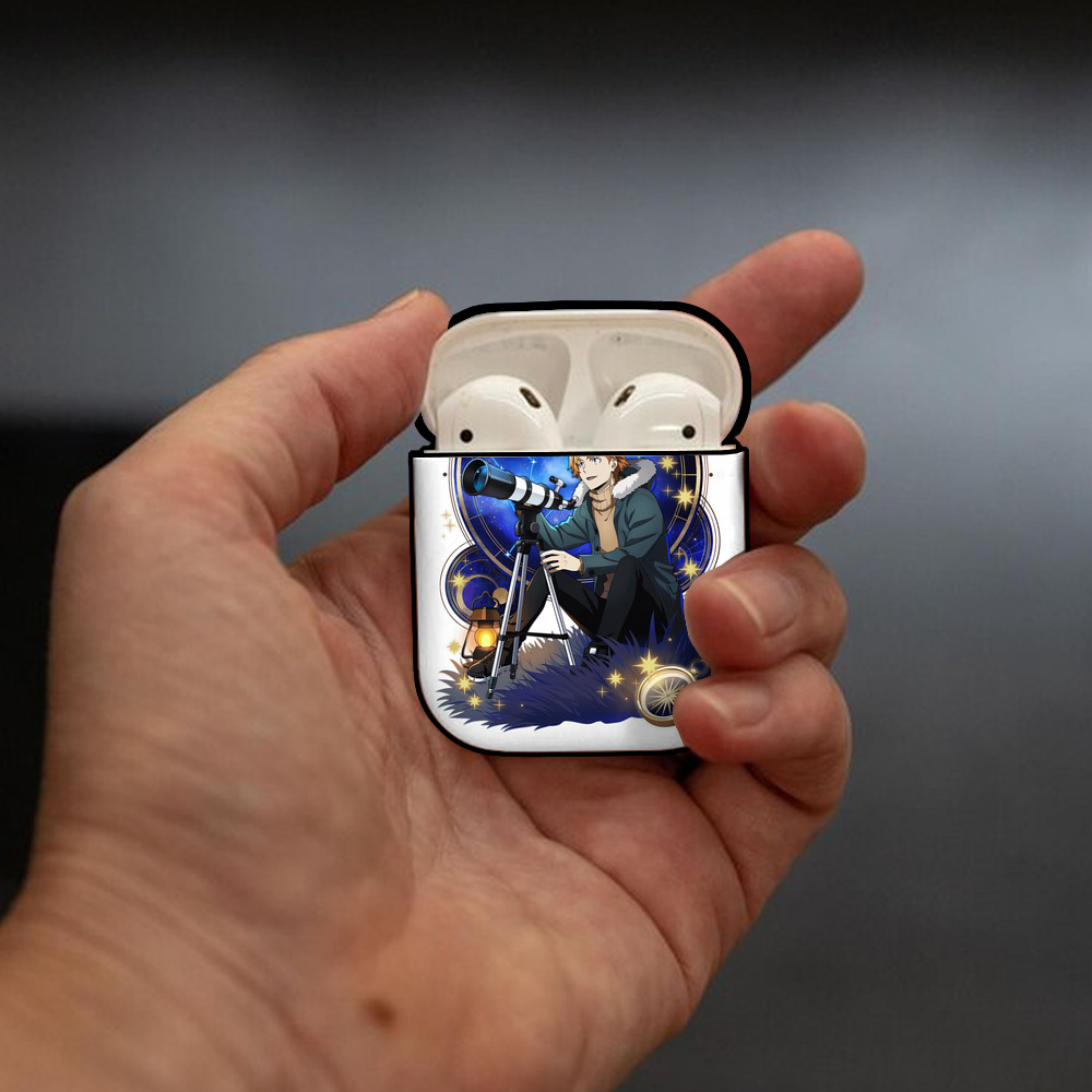 文豪ストレイドッグス Bungo Stray Dogs AirPods 第2世代保護ケース ハードシェル ブラック 耐衝撃・防指紋・カラビナ付き