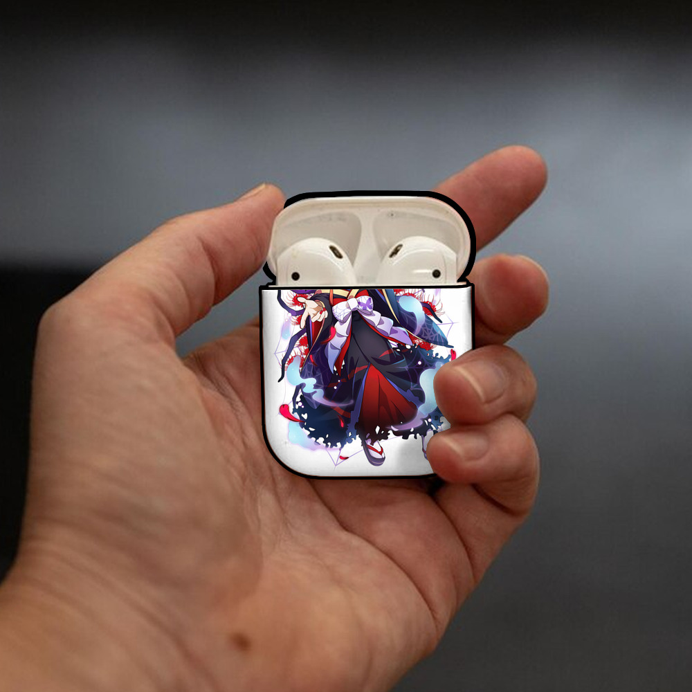 文豪ストレイドッグス Bungo Stray Dogs AirPods 第2世代保護ケース ハードシェル ブラック 耐衝撃・防指紋・カラビナ付き