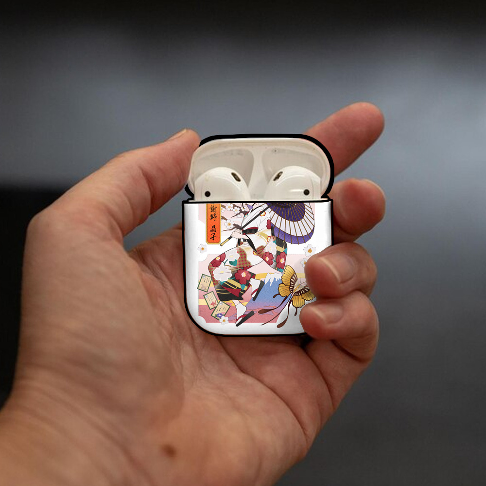 文豪ストレイドッグス Bungo Stray Dogs AirPods 第2世代保護ケース ハードシェル ブラック 耐衝撃・防指紋・カラビナ付き