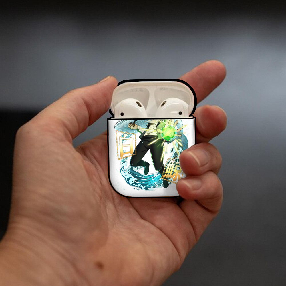 文豪ストレイドッグス Bungo Stray Dogs AirPods 第2世代保護ケース ハードシェル ブラック 耐衝撃・防指紋・カラビナ付き
