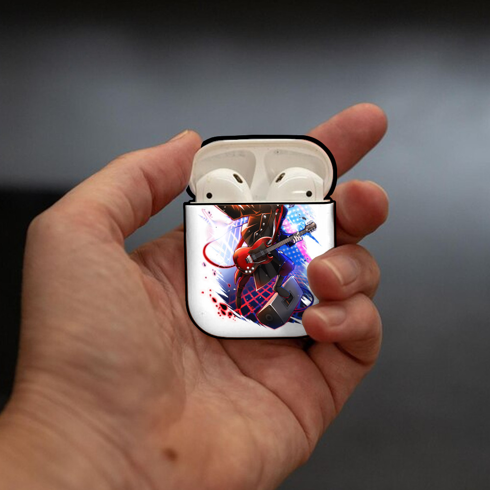 文豪ストレイドッグス Bungo Stray Dogs AirPods 第2世代保護ケース ハードシェル ブラック 耐衝撃・防指紋・カラビナ付き