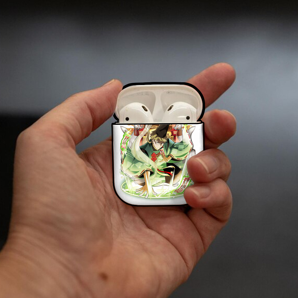 文豪ストレイドッグス Bungo Stray Dogs AirPods 第2世代保護ケース ハードシェル ブラック 耐衝撃・防指紋・カラビナ付き
