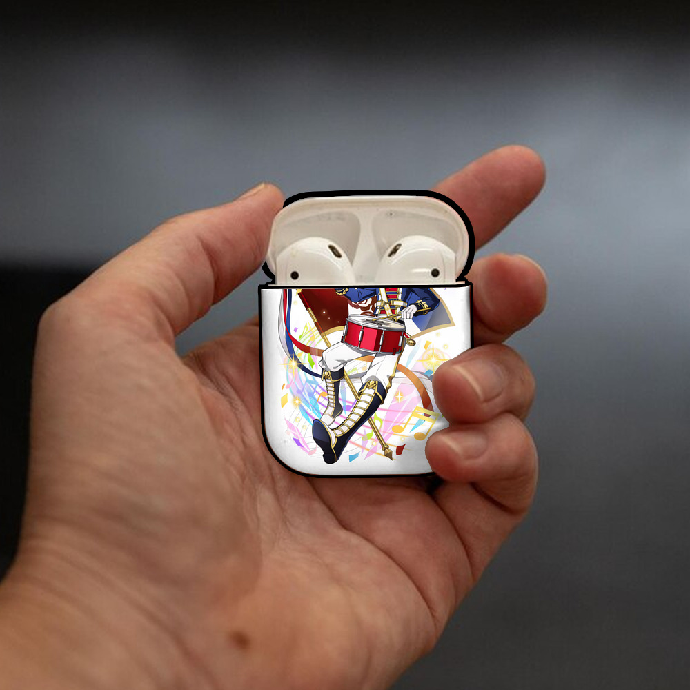 文豪ストレイドッグス Bungo Stray Dogs AirPods 第2世代保護ケース ハードシェル ブラック 耐衝撃・防指紋・カラビナ付き