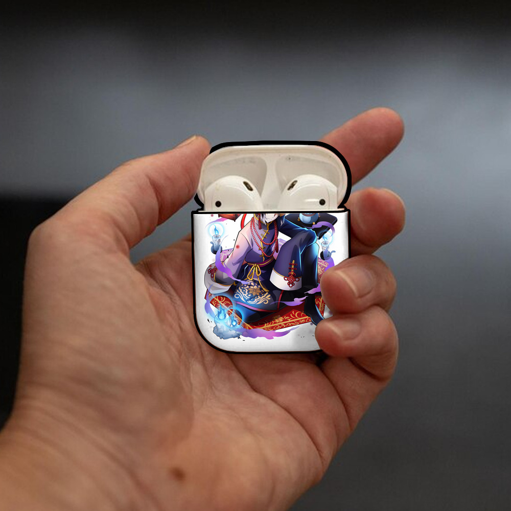 文豪ストレイドッグス Bungo Stray Dogs AirPods 第2世代保護ケース ハードシェル ブラック 耐衝撃・防指紋・カラビナ付き