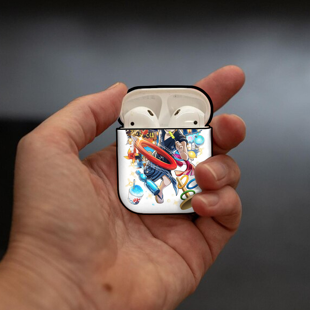 文豪ストレイドッグス Bungo Stray Dogs AirPods 第2世代保護ケース ハードシェル ブラック 耐衝撃・防指紋・カラビナ付き