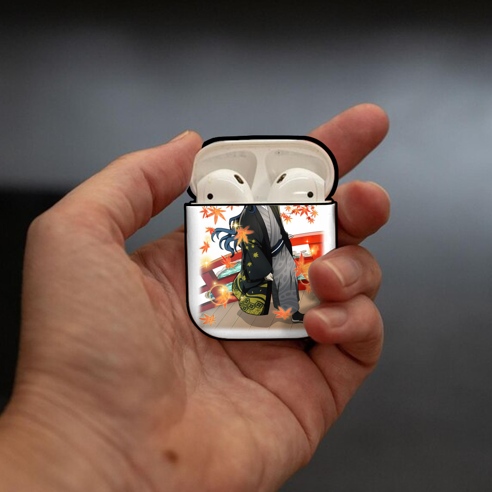 文豪ストレイドッグス Bungo Stray Dogs AirPods 第2世代保護ケース ハードシェル ブラック 耐衝撃・防指紋・カラビナ付き