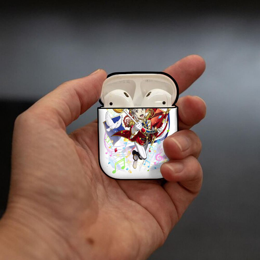 文豪ストレイドッグス Bungo Stray Dogs AirPods 第2世代保護ケース ハードシェル ブラック 耐衝撃・防指紋・カラビナ付き